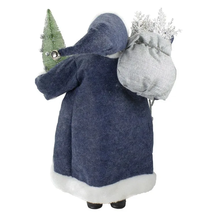 18" Standing Santa Christmas Figurine with a Decorated Tree