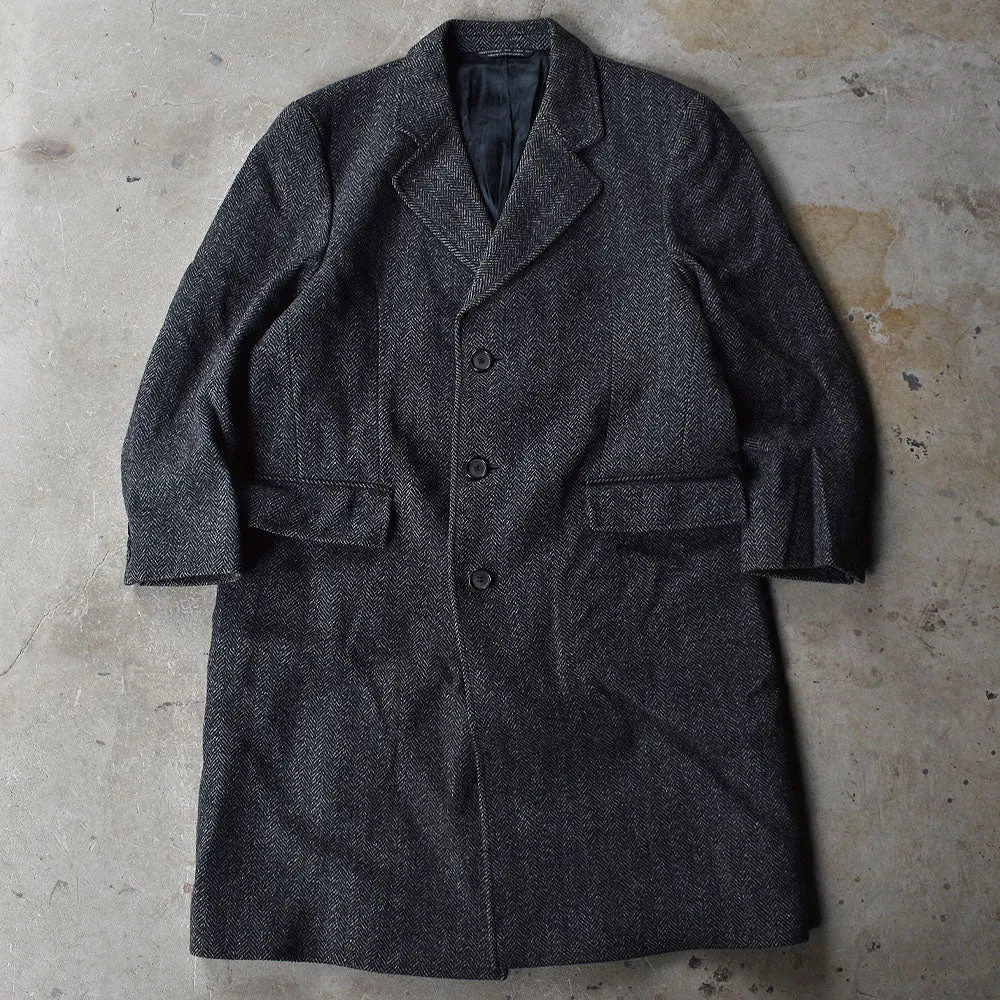 60's Foreman & Clark ヘリンボーン ウールチェスターコート 231205