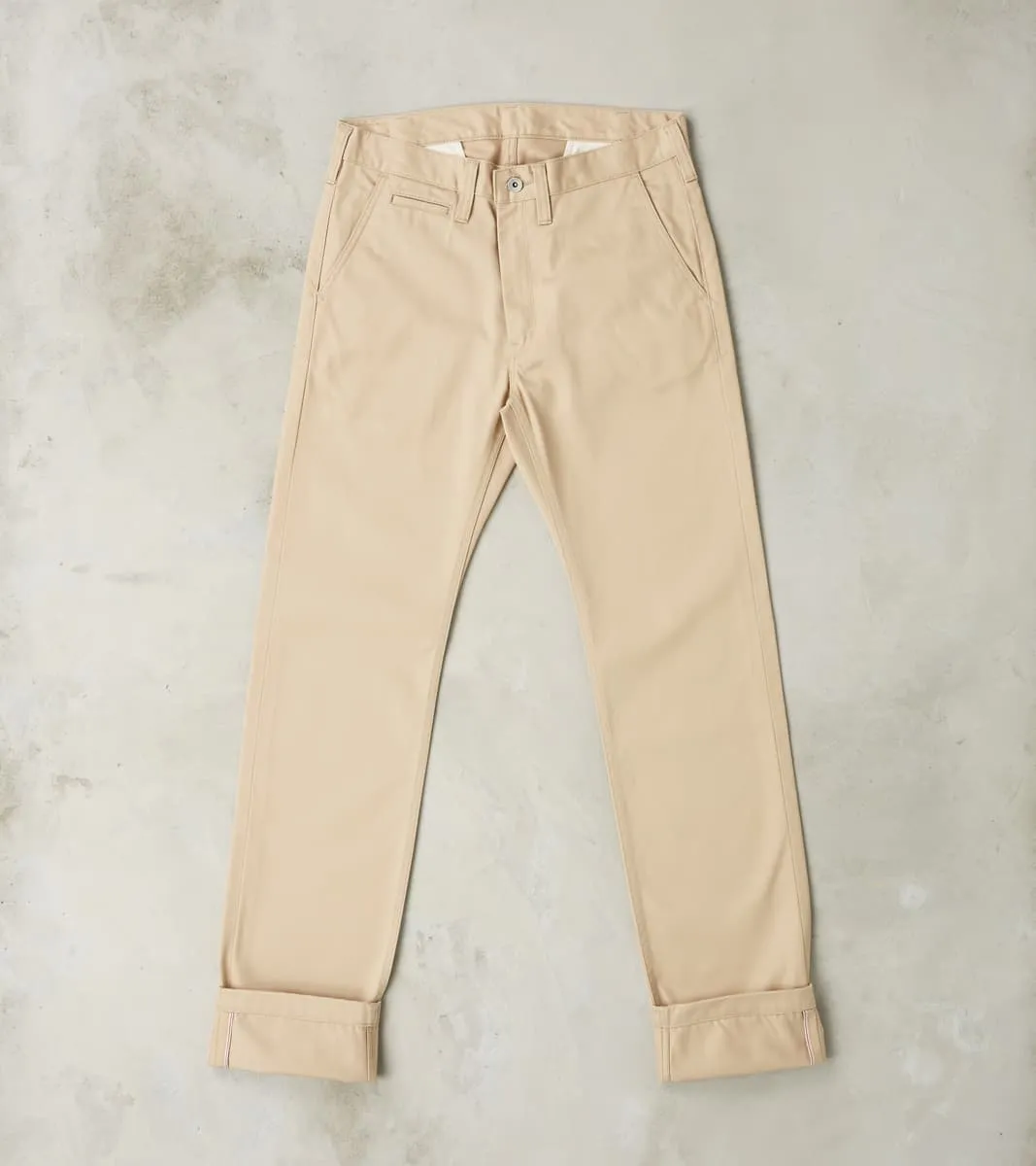 721-KHA - Slim Tapered - Mercerized Selvedge Khaki Chino