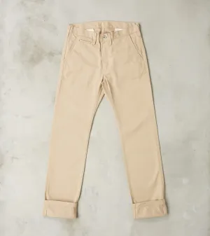 721-KHA - Slim Tapered - Mercerized Selvedge Khaki Chino