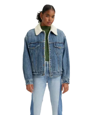 90s Trucker Jacket in Medium Indigo Worn In
