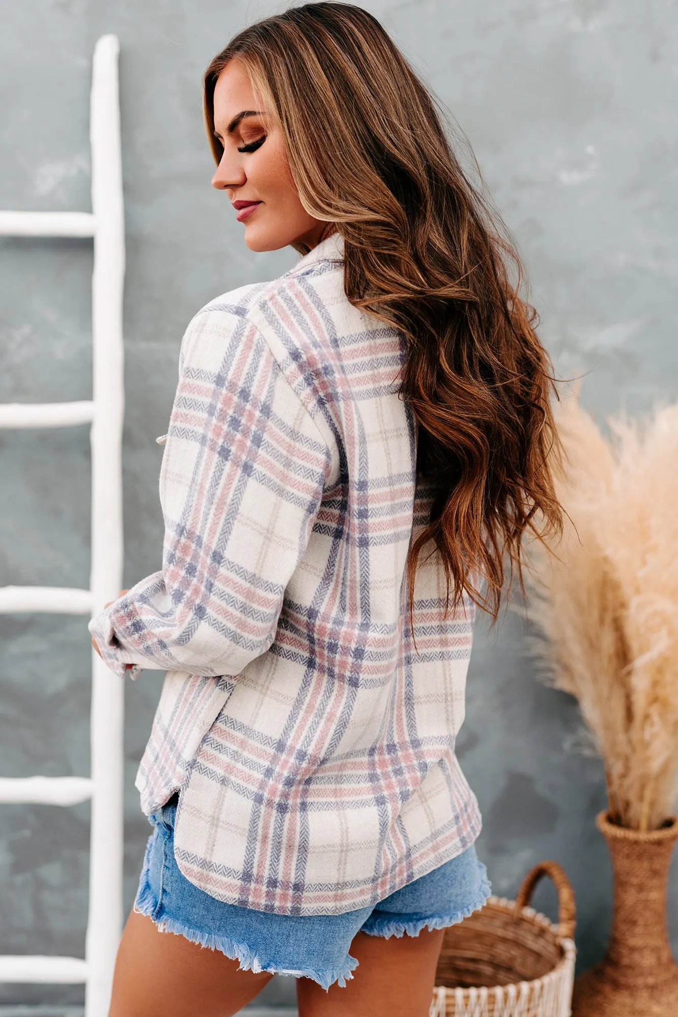 Anna Plaid Print Shacket (Lavender Mix)