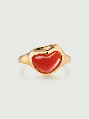 Aphrodite Heart Red Onyx Open Ring