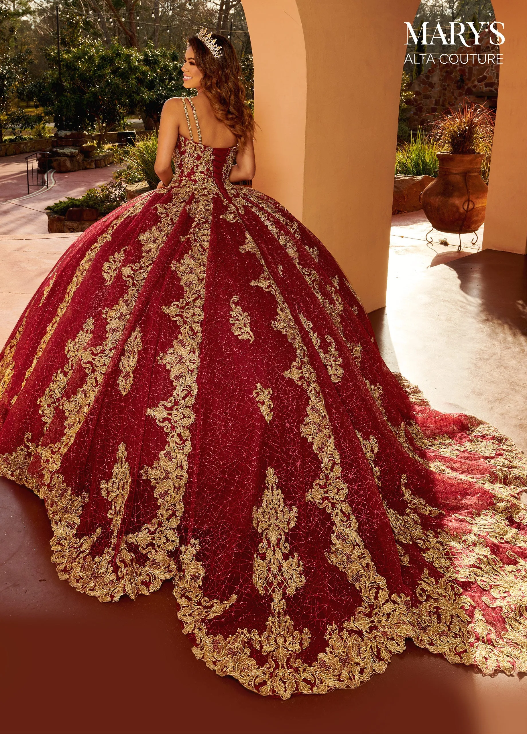 Applique Glitter Quinceanera Dress by Alta Couture MQ3091