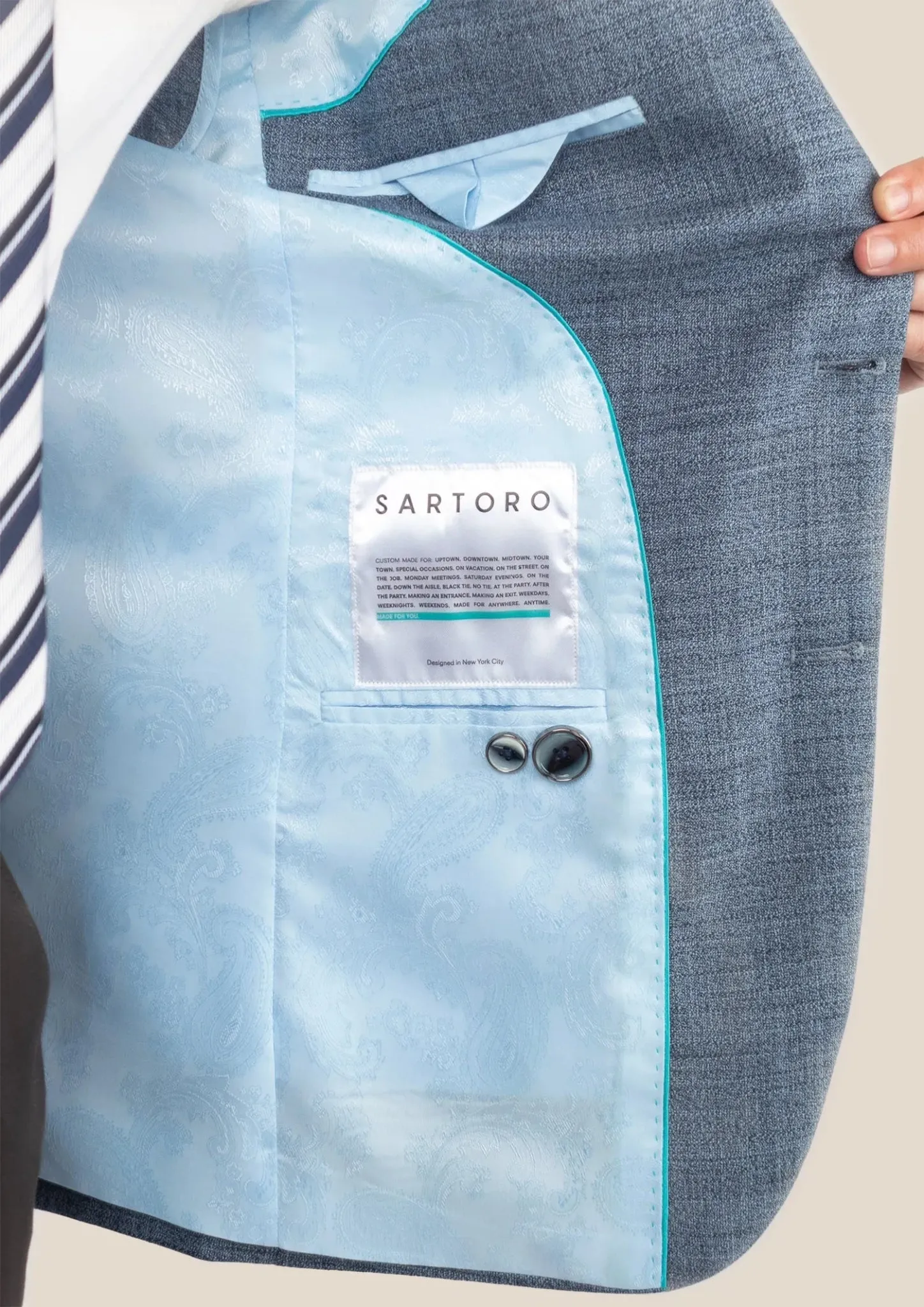 Astor Mid Blue Hopsack Jacket