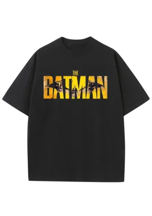 Batman Inspired Printed Oversized Unisex Round Neck Cotton T-shirt