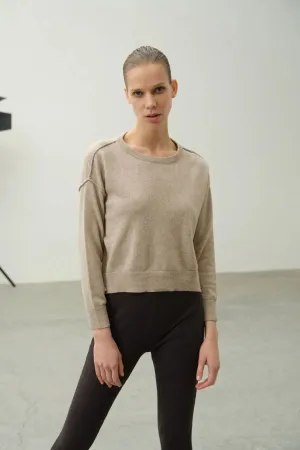 Beige Carole Cashmere and Wool Carole Women's Sweater