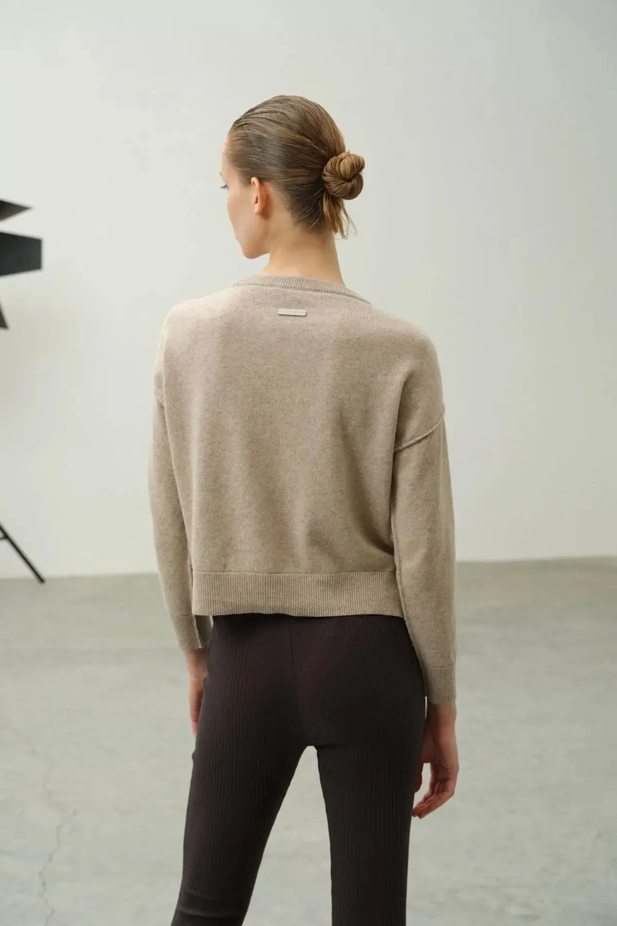Beige Carole Cashmere and Wool Carole Women's Sweater