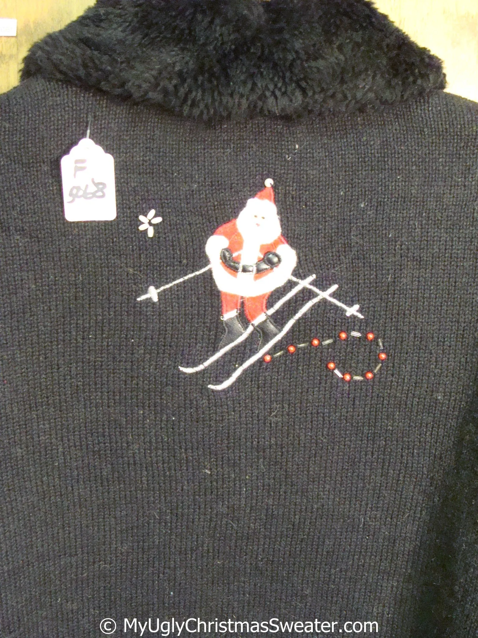 Best Fun Ugly Christmas Sweater with Skiing Santas
