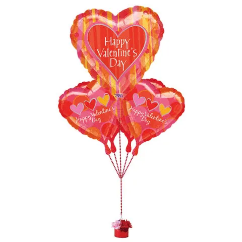 Big! Happy Valentine's Day Bouquet Helium Mylar Balloons