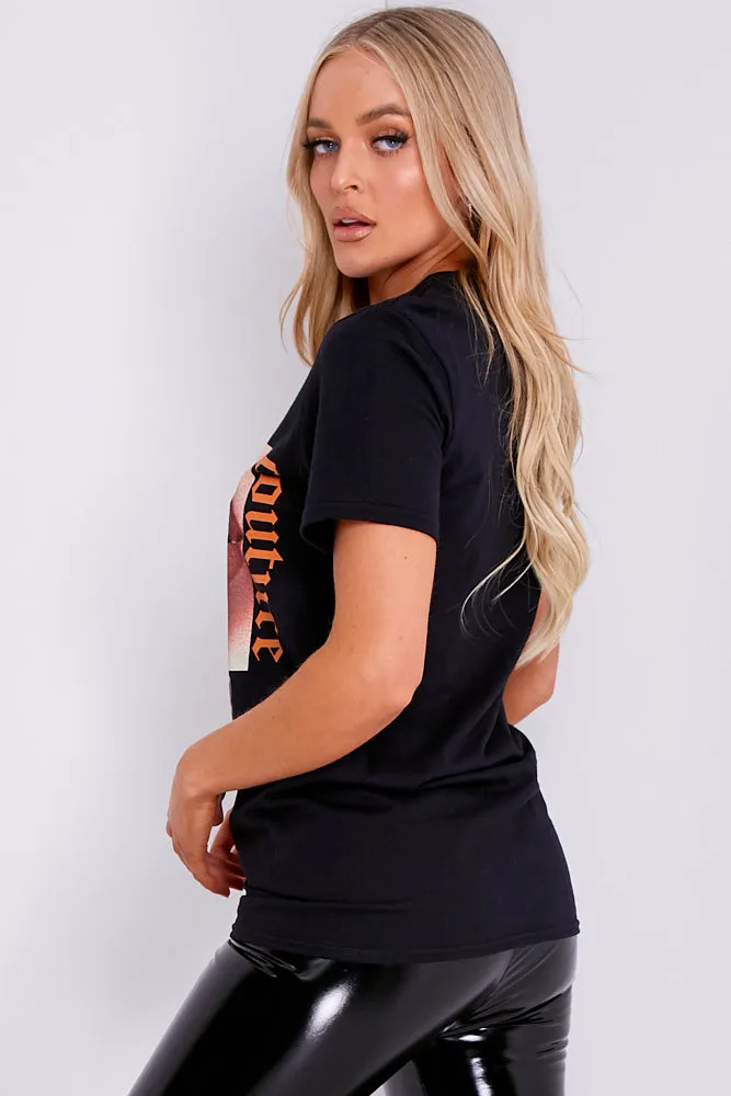 Black Couture Graphic Slogan T-Shirt