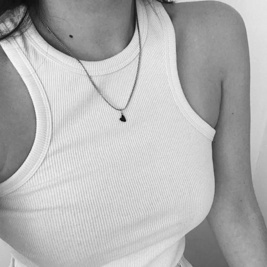 Black Heart Charm Necklace