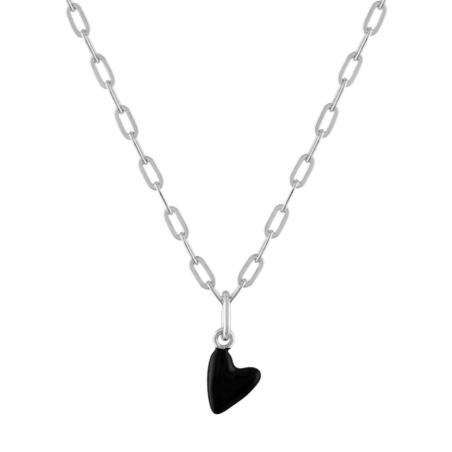 Black Heart Charm Necklace