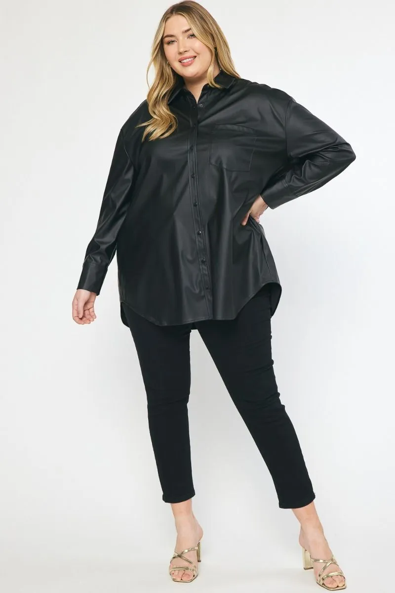 Black Pleather Top