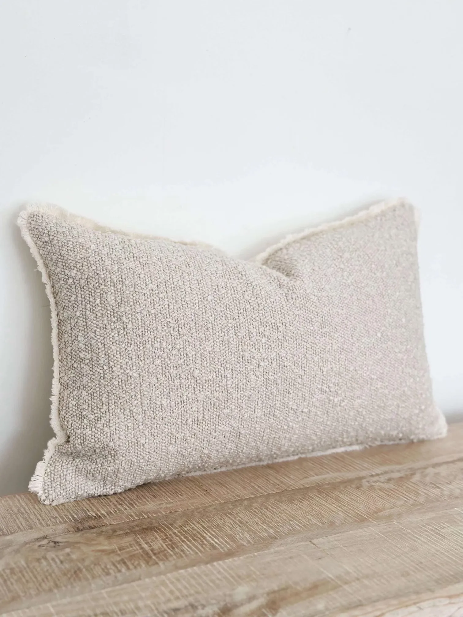 Cream Luxury Sherpa Boucle Cream Cushion Cover - 50cm x 30cm