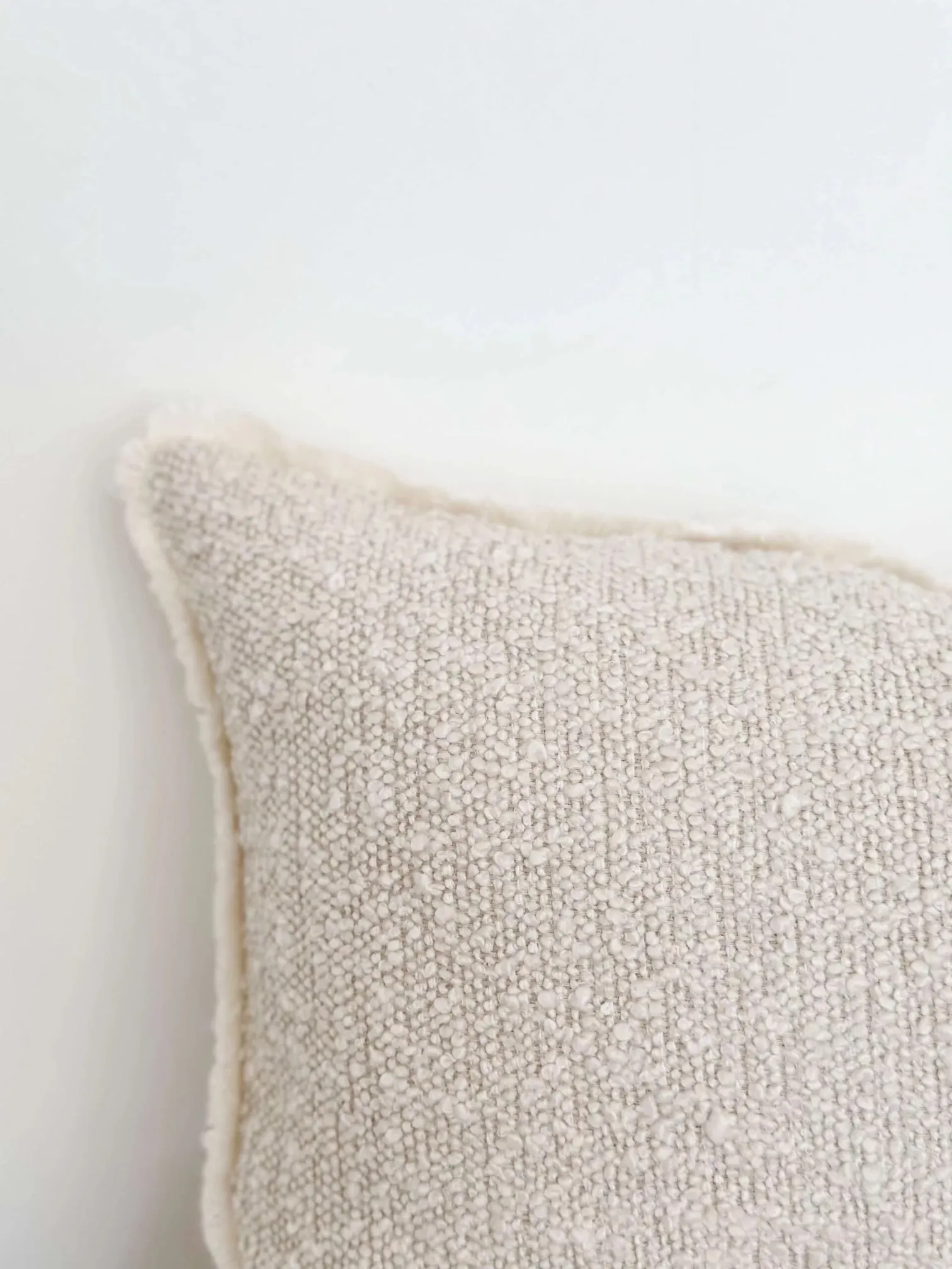 Cream Luxury Sherpa Boucle Cream Cushion Cover - 50cm x 30cm