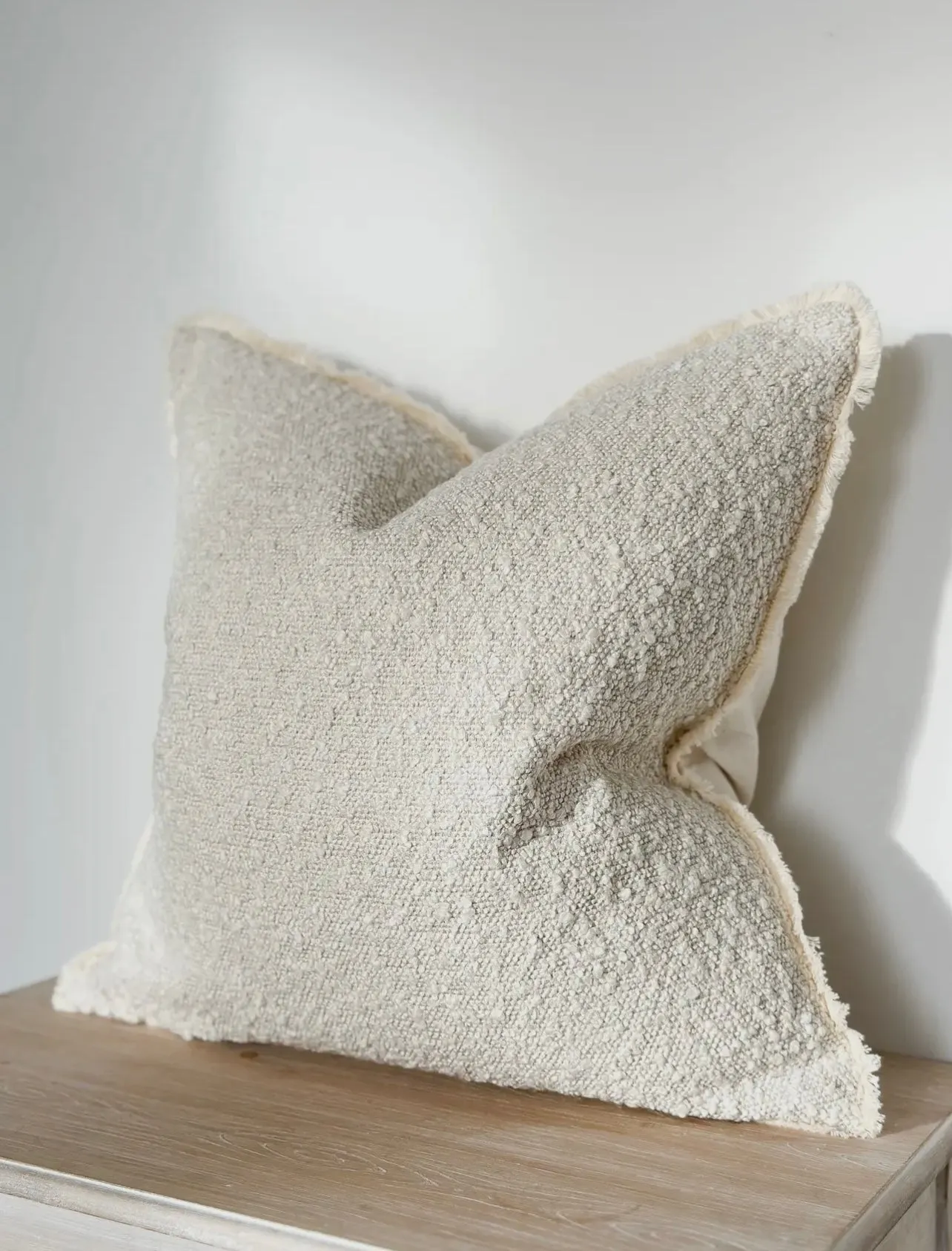 Cream Luxury Sherpa Boucle Cushion Cover - 45cm x 45cm