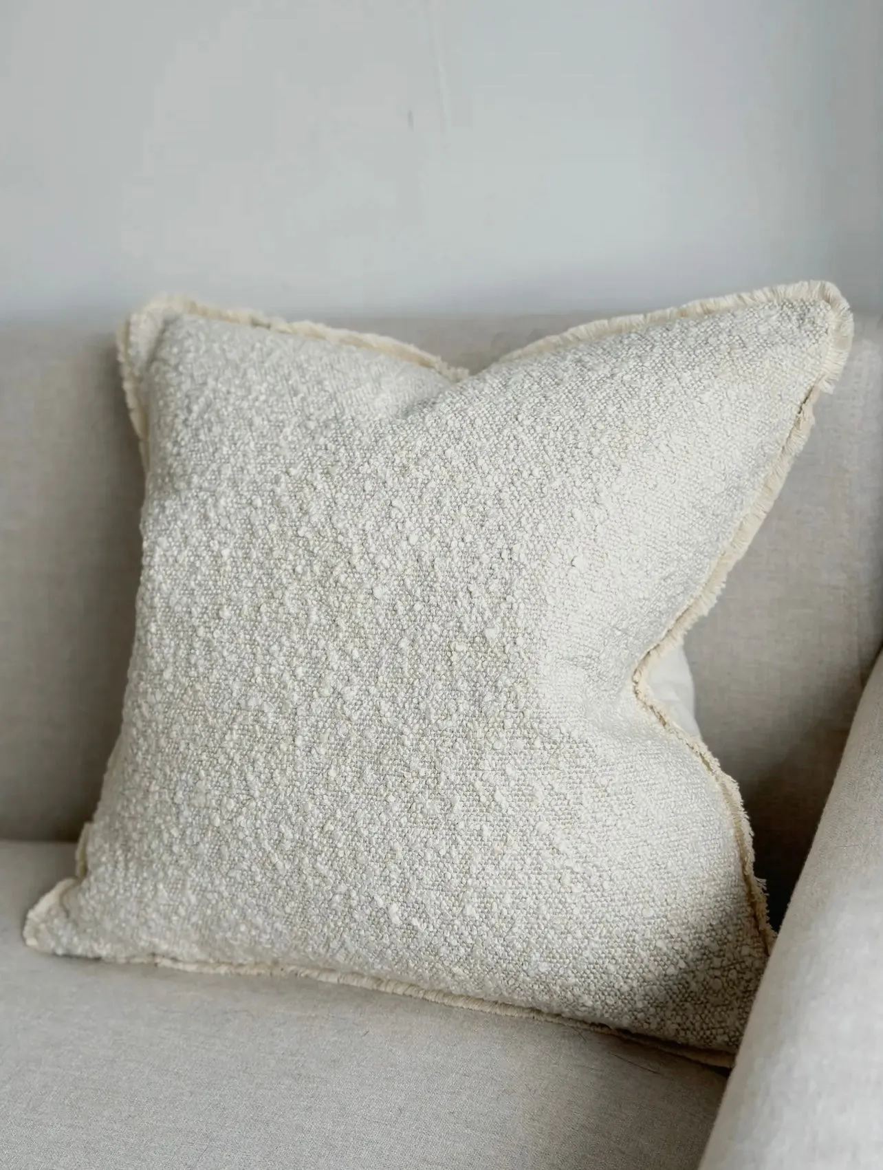 Cream Luxury Sherpa Boucle Cushion Cover - 45cm x 45cm