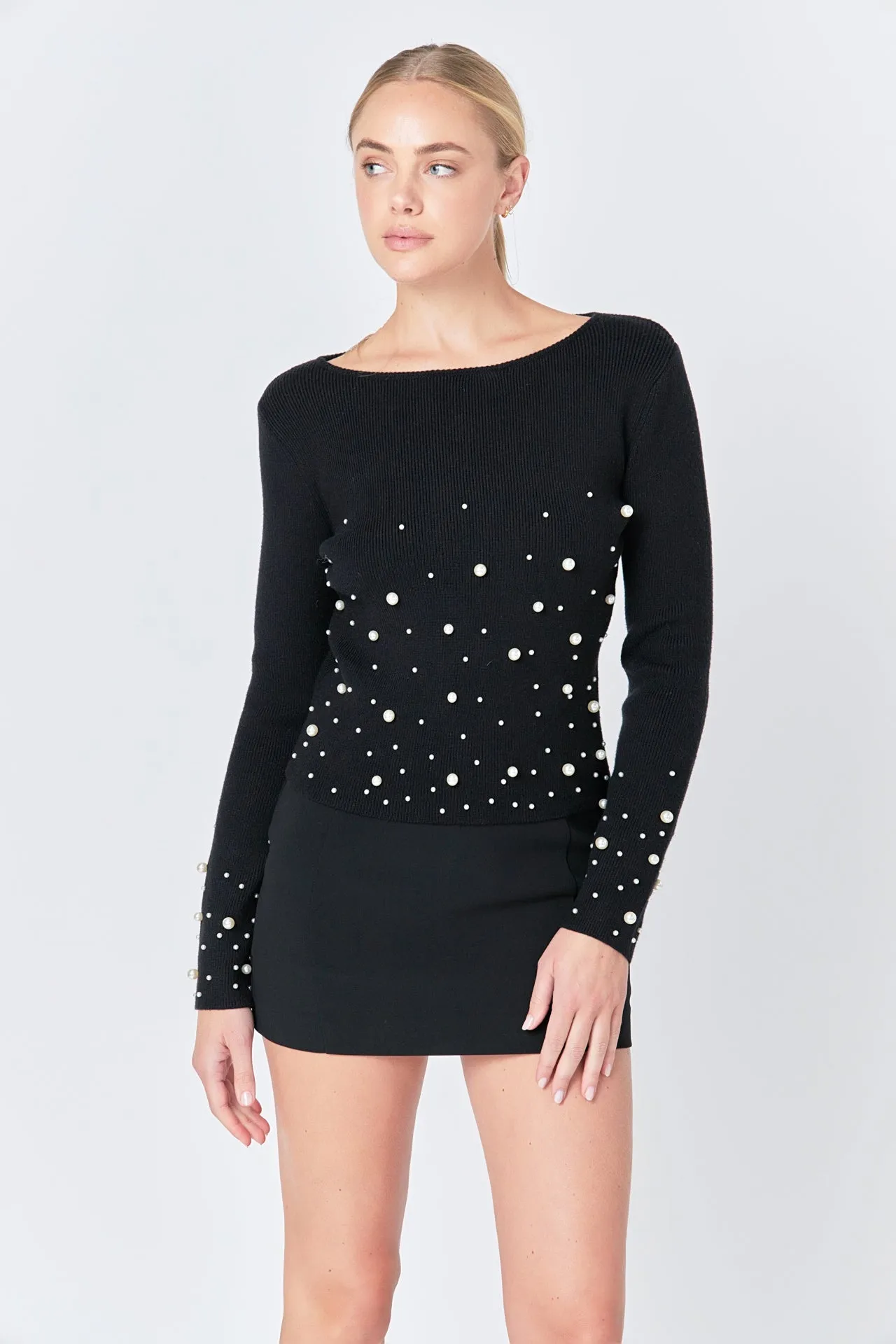 Endless Rose - Pearl Embellished Sweater