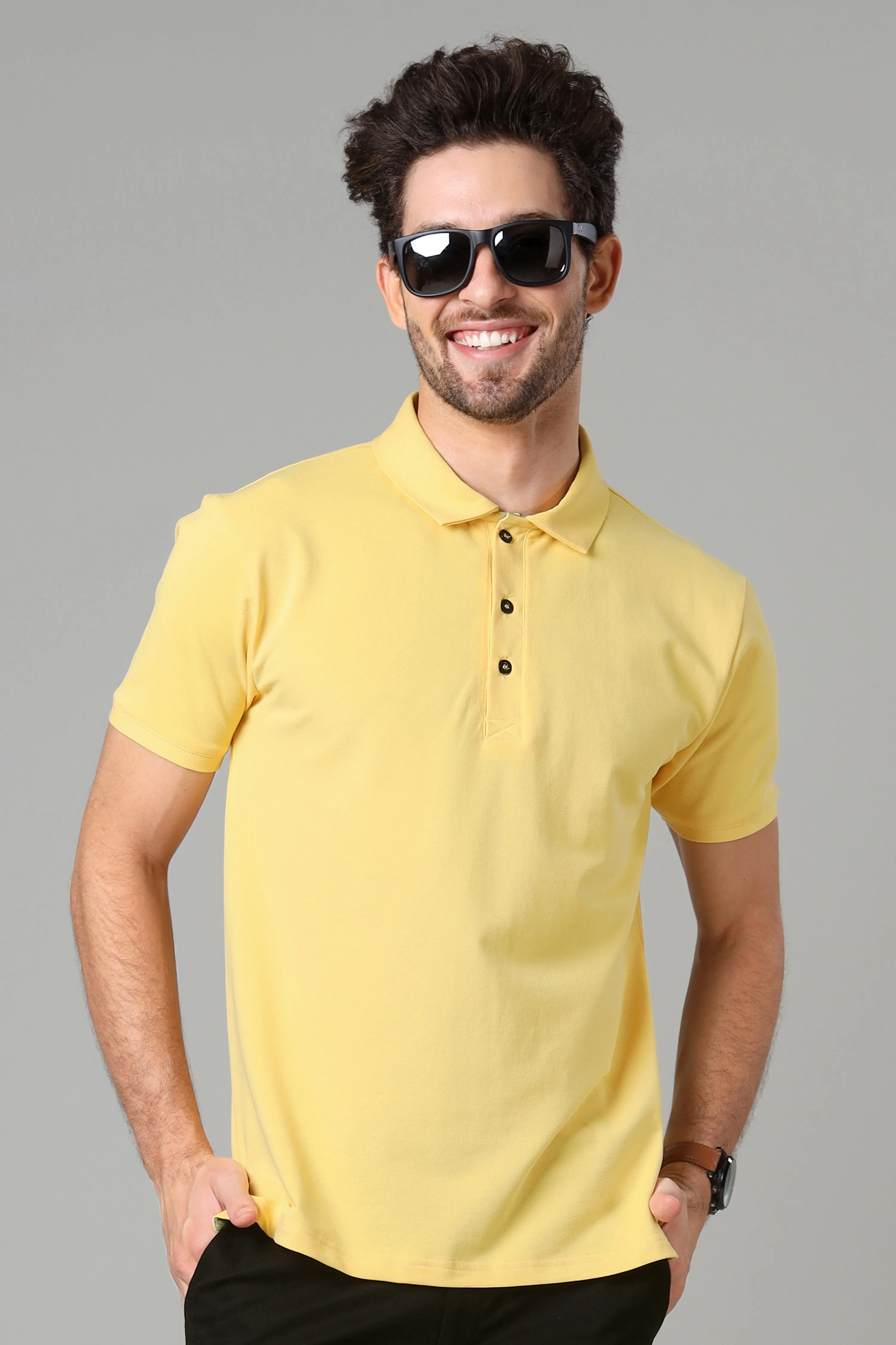 Exclusive Daffodil Yellow Polo T-Shirt For Men