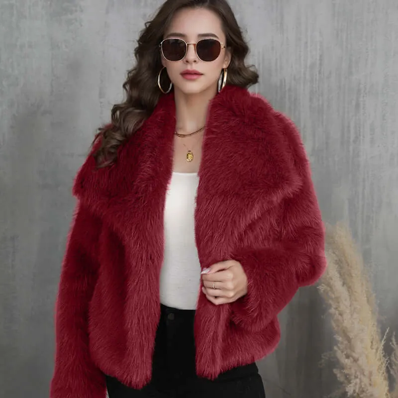 Fashionable Fluffy Plush Fox Fur Coat