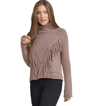 Felicia Fringe Sweater, Almond Knit