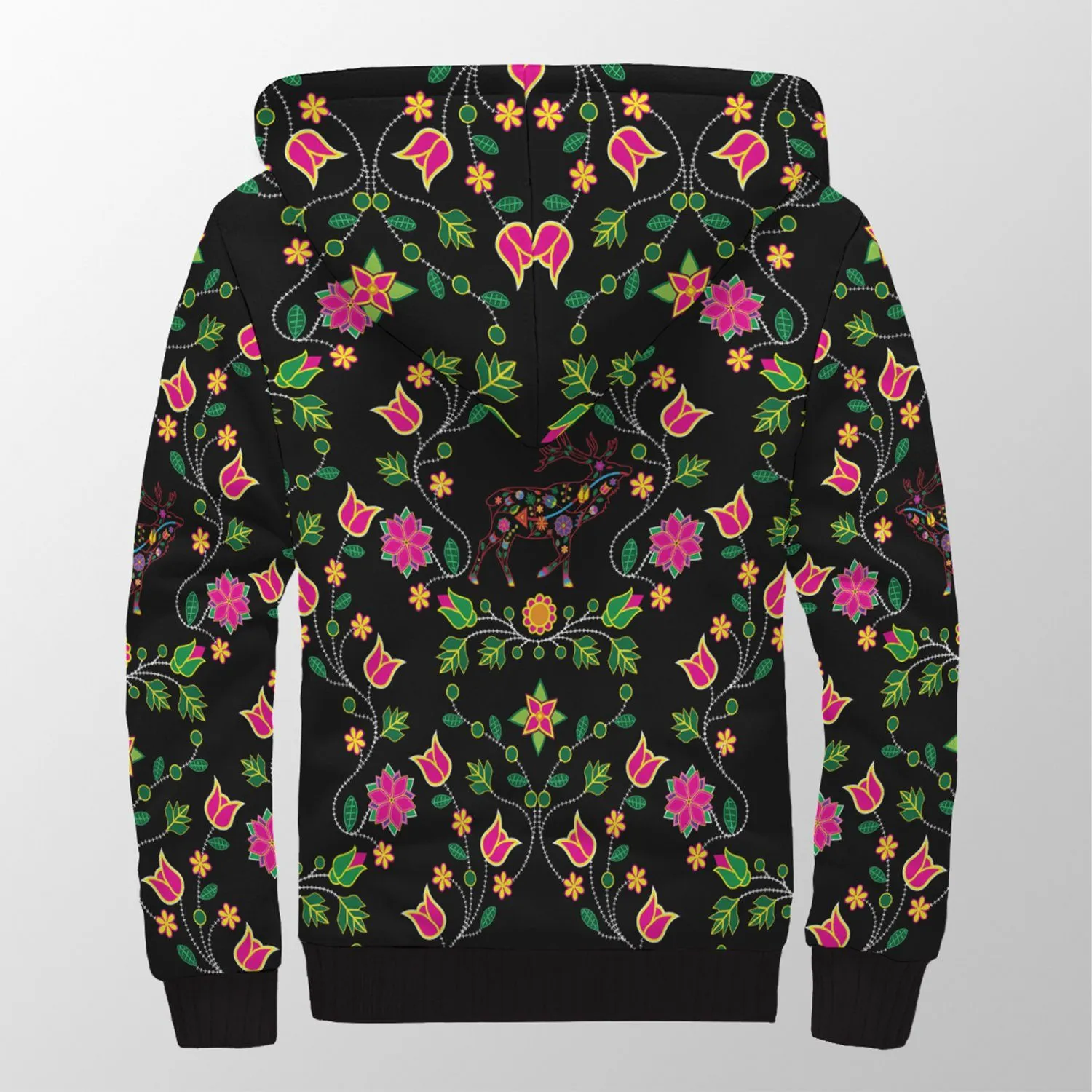 Floral Elk Sherpa Hoodie