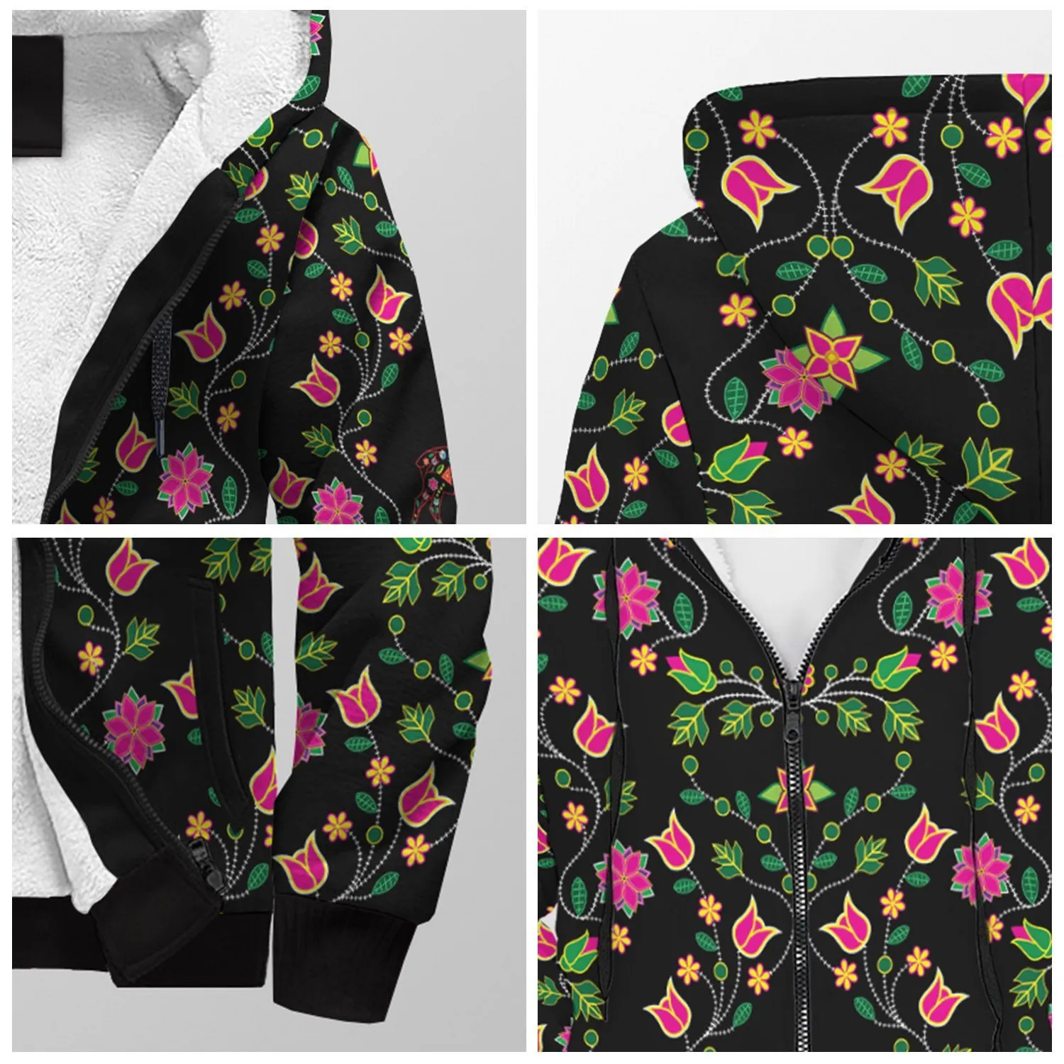 Floral Elk Sherpa Hoodie