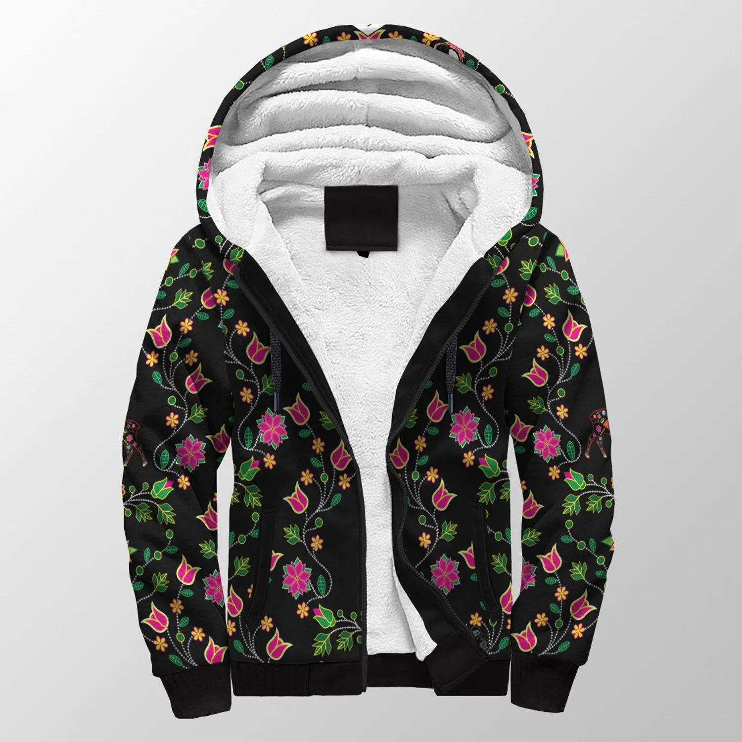Floral Elk Sherpa Hoodie