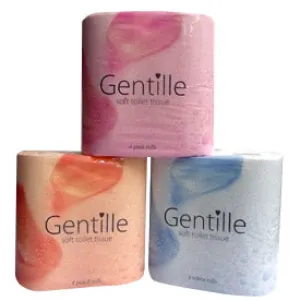 Gentille Luxury 4 Pack Toilet Rolls Peach
