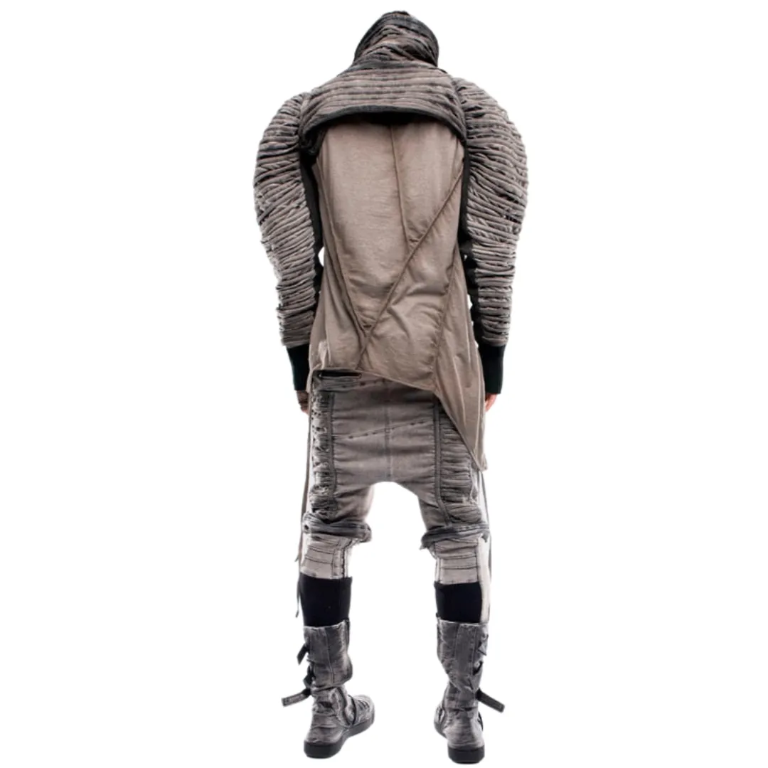 Grunge Standing Neck Short Jacket