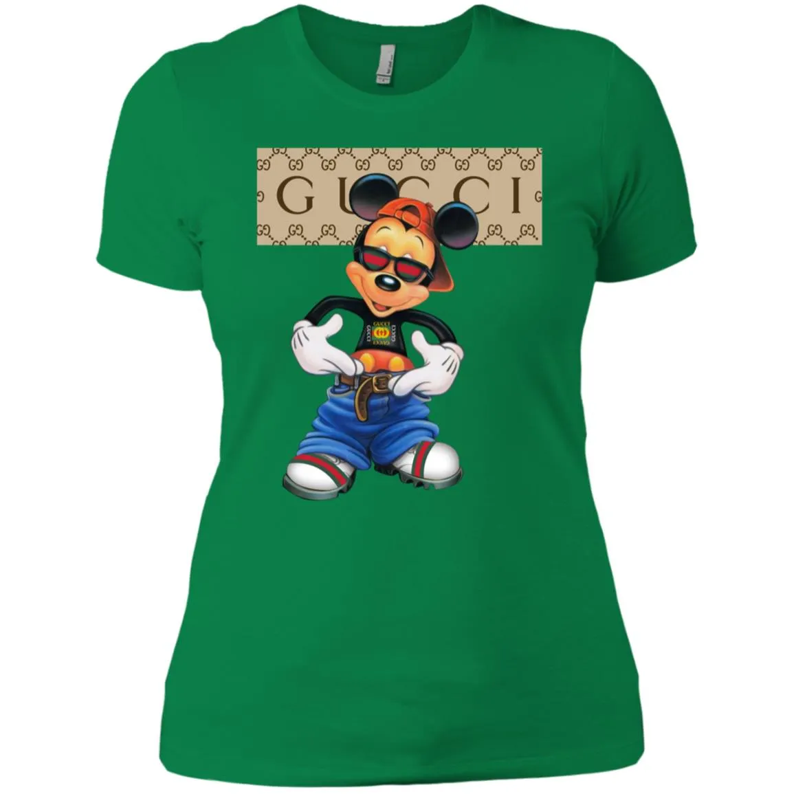 Gucci Logo Shirt Mickey Mouse T-shirt Women Cotton T-Shirt