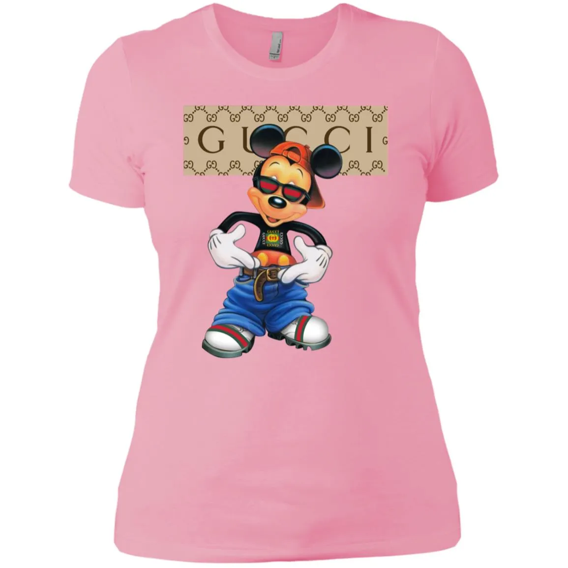 Gucci Logo Shirt Mickey Mouse T-shirt Women Cotton T-Shirt