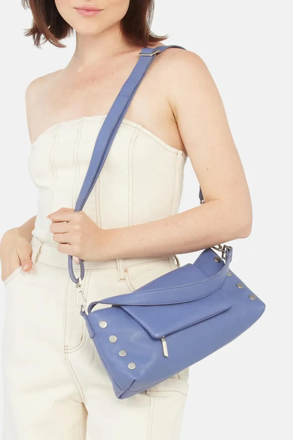 Hammitt VIP Satchel | Bungalow Blue/Brushed Silver