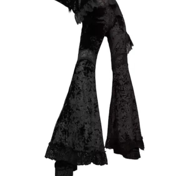 High Waisted Velvet Bell Bottoms Pants