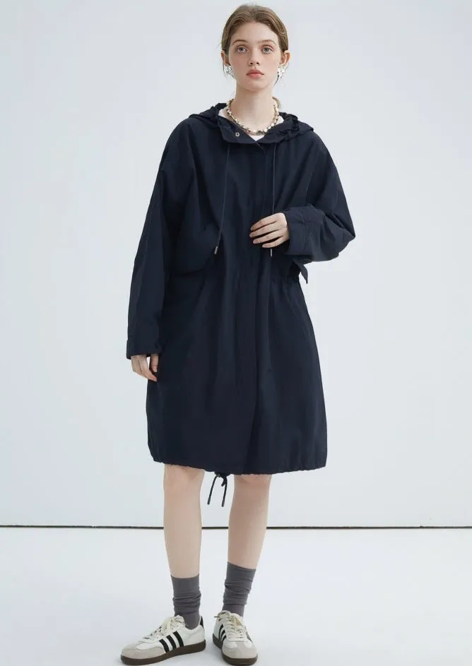 HOODED SLIT LONG TRENCH COAT