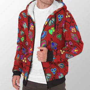 Indigenous Paisley Dahlia Sherpa Hoodie