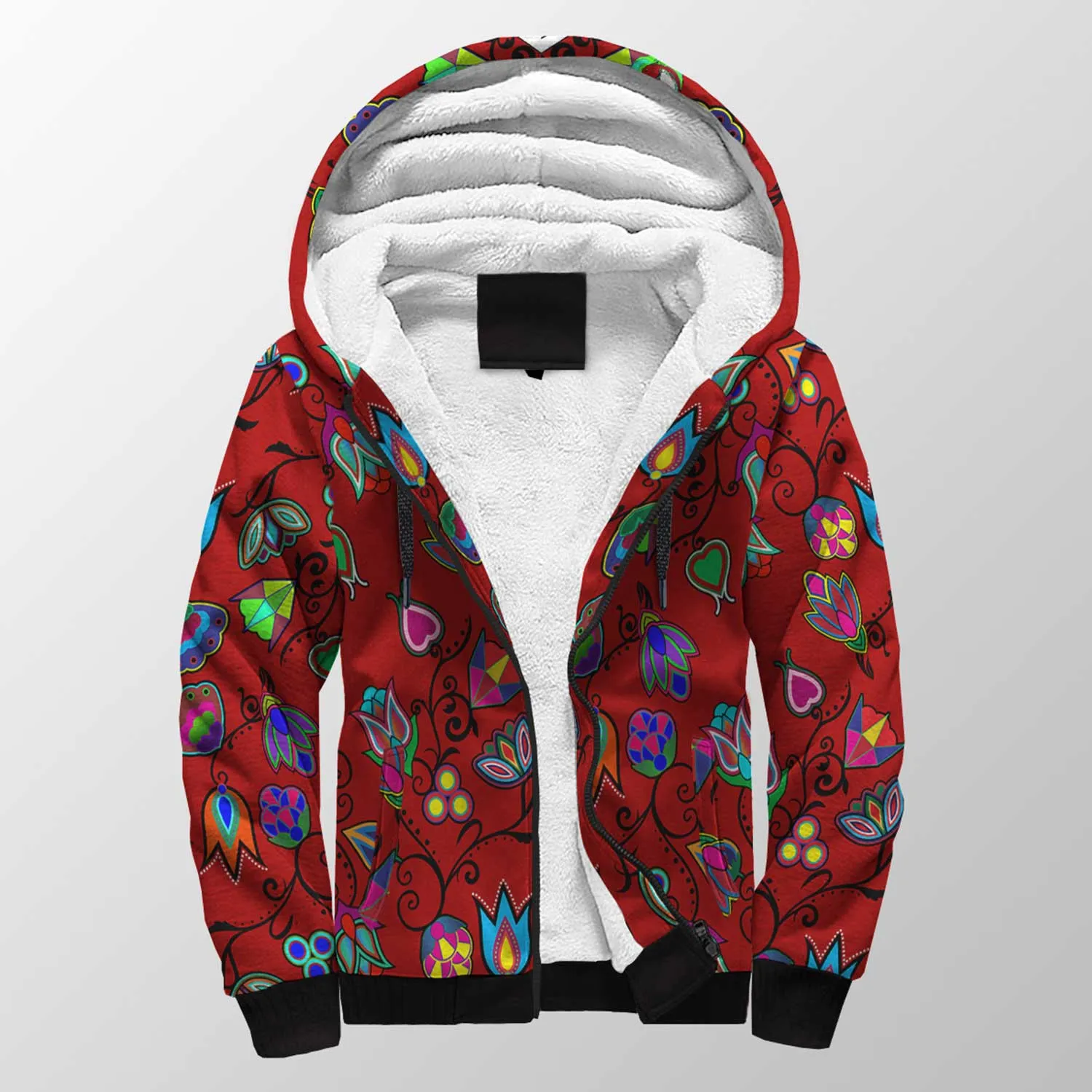 Indigenous Paisley Dahlia Sherpa Hoodie