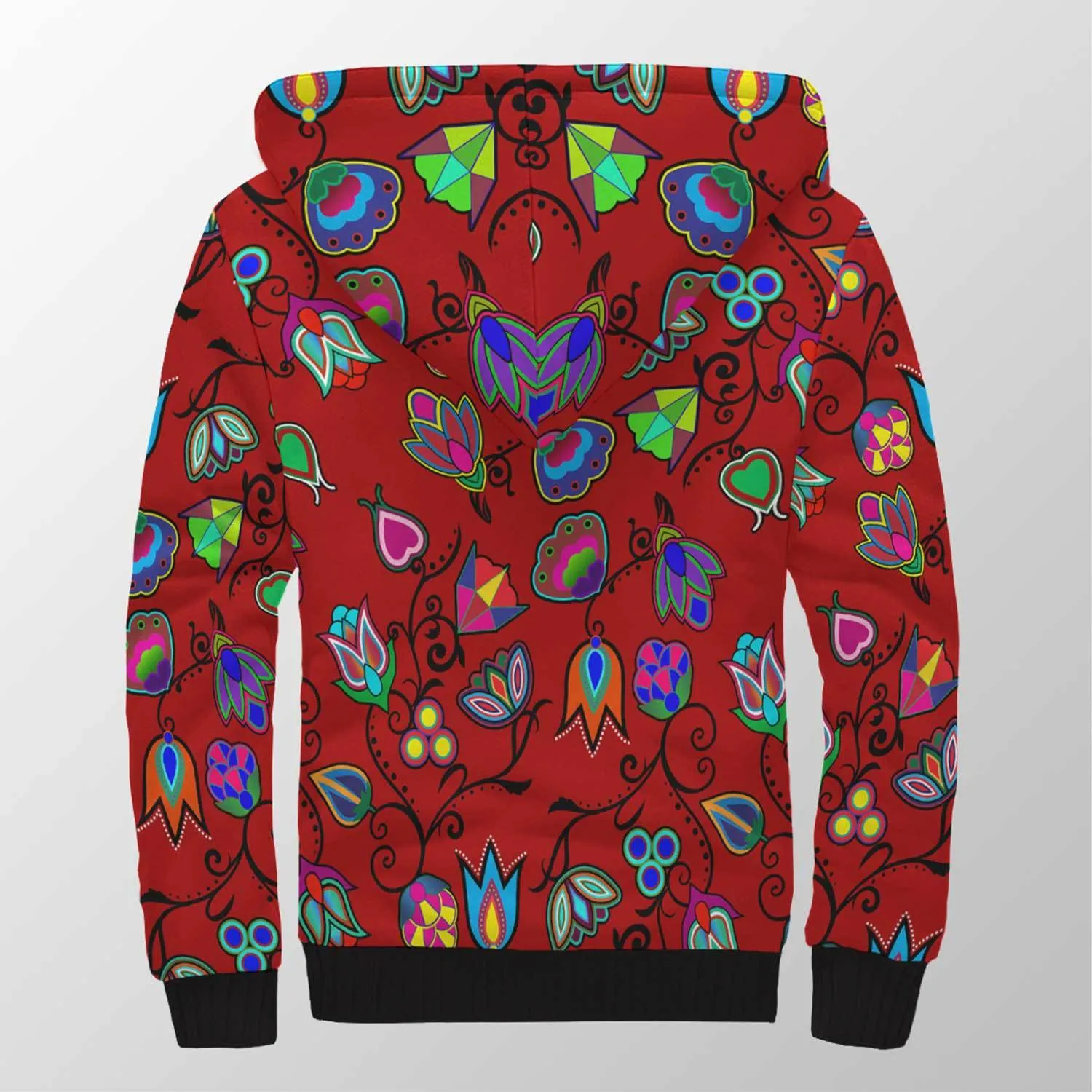 Indigenous Paisley Dahlia Sherpa Hoodie