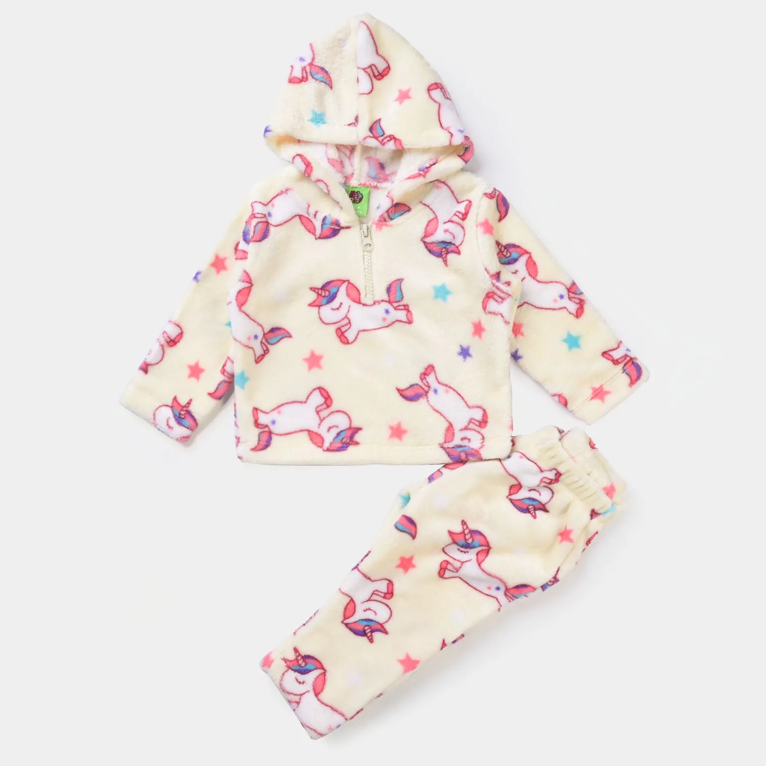 Infant Girls Sherpa 2PC Suit Character -Off White