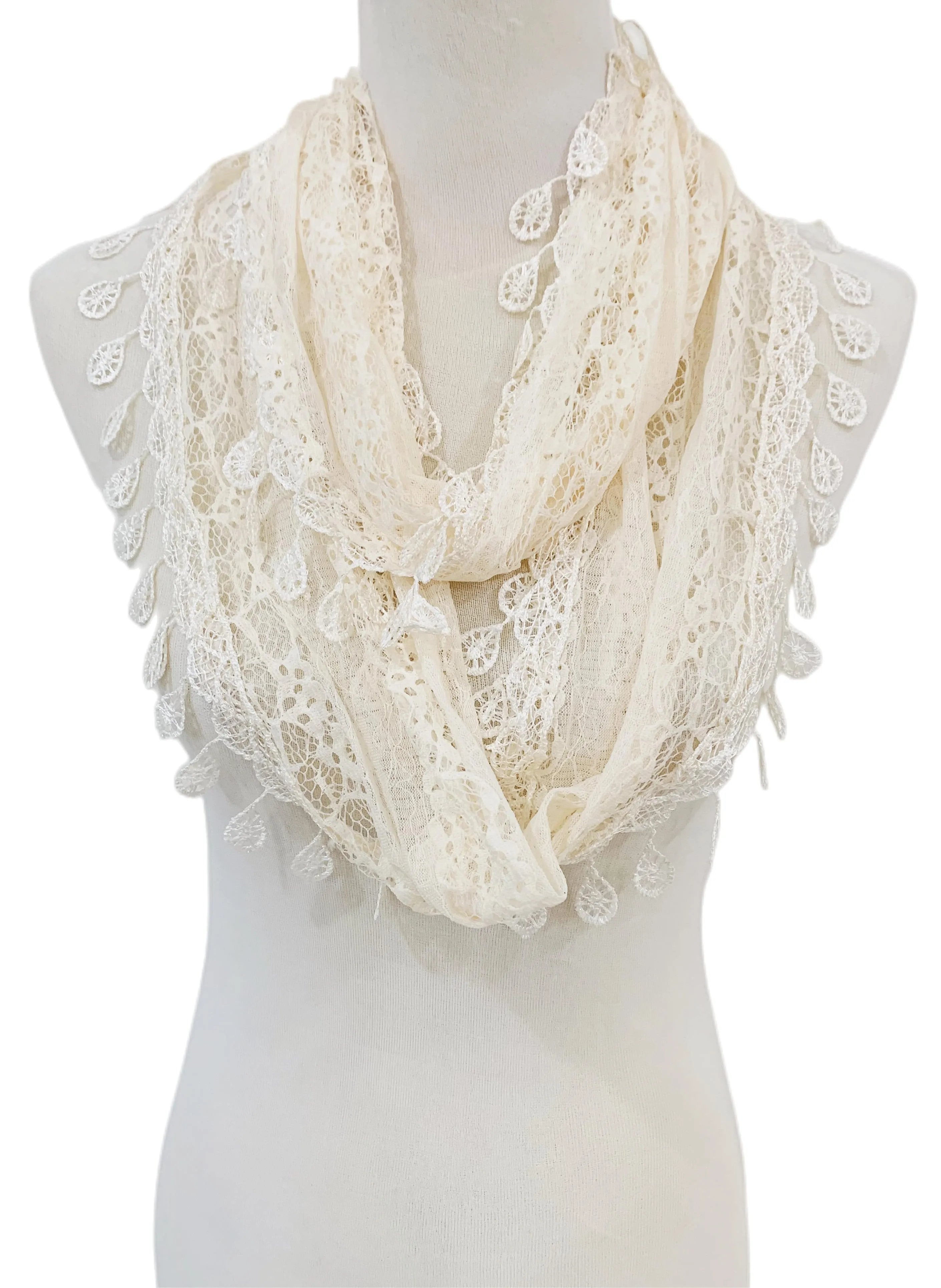 JC014906 8 Colors Gorgeous Elegant lace Infinity Scarf