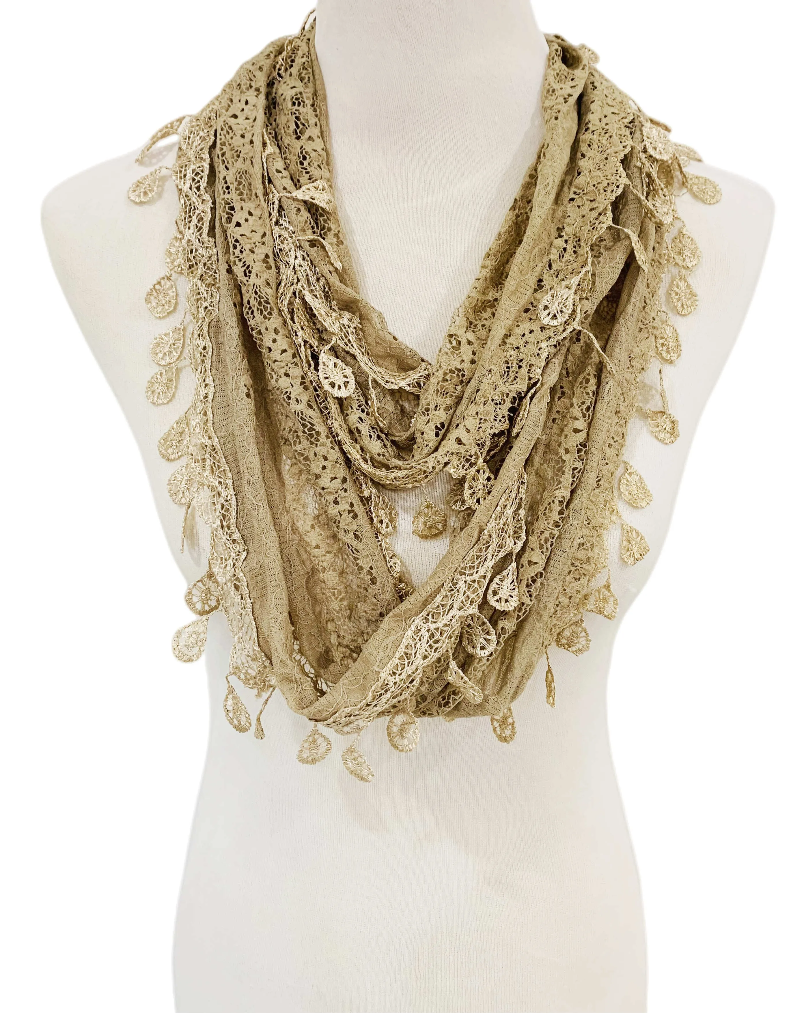 JC014906 8 Colors Gorgeous Elegant lace Infinity Scarf