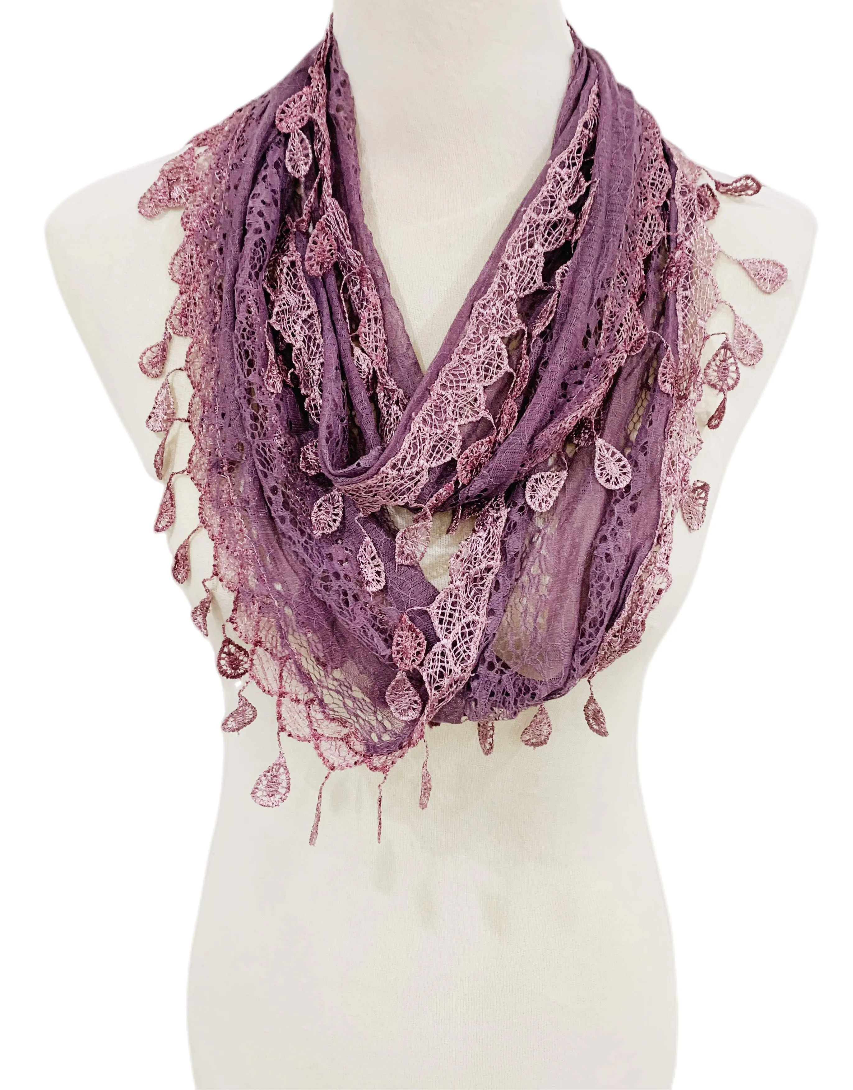 JC014906 8 Colors Gorgeous Elegant lace Infinity Scarf