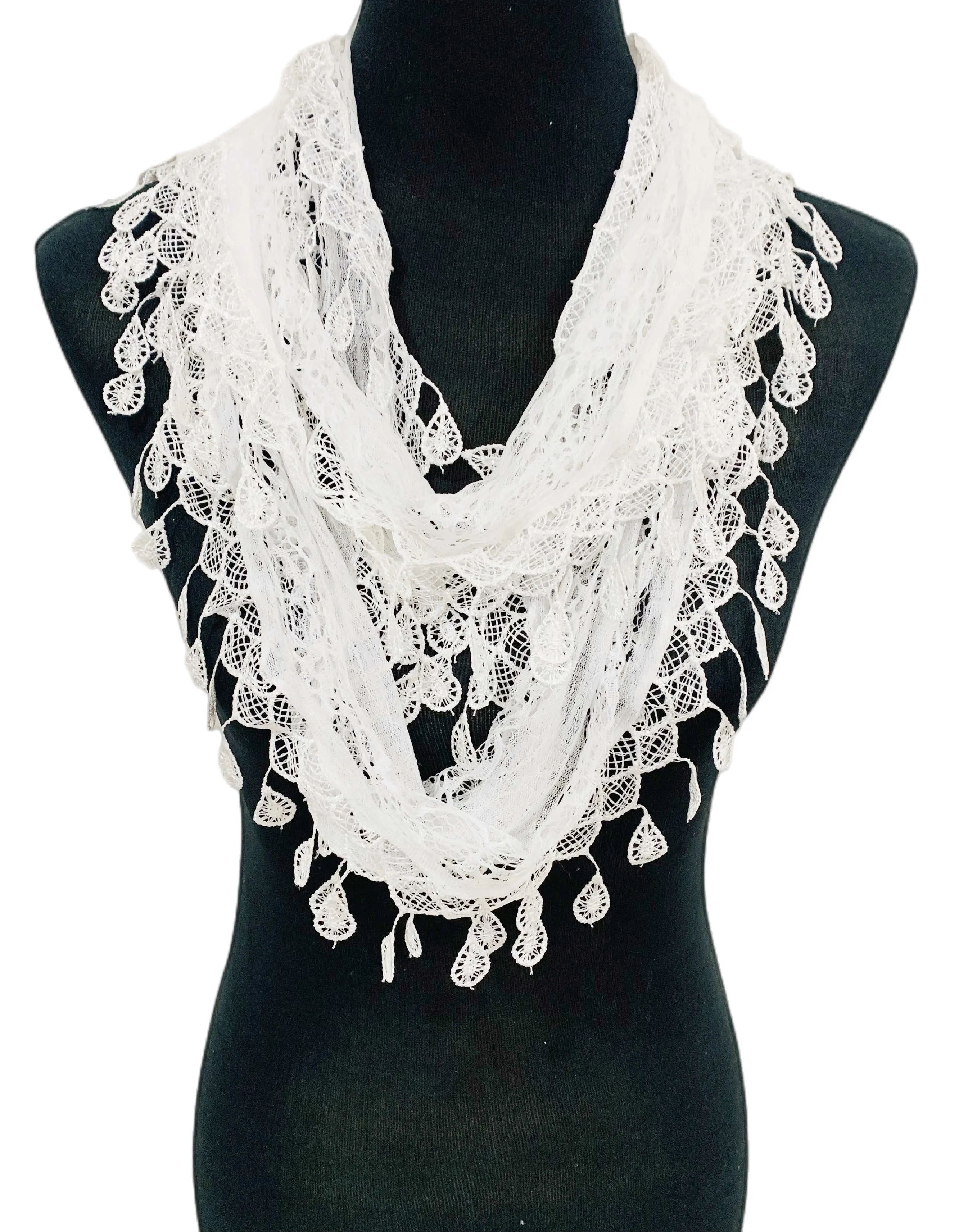 JC014906 8 Colors Gorgeous Elegant lace Infinity Scarf