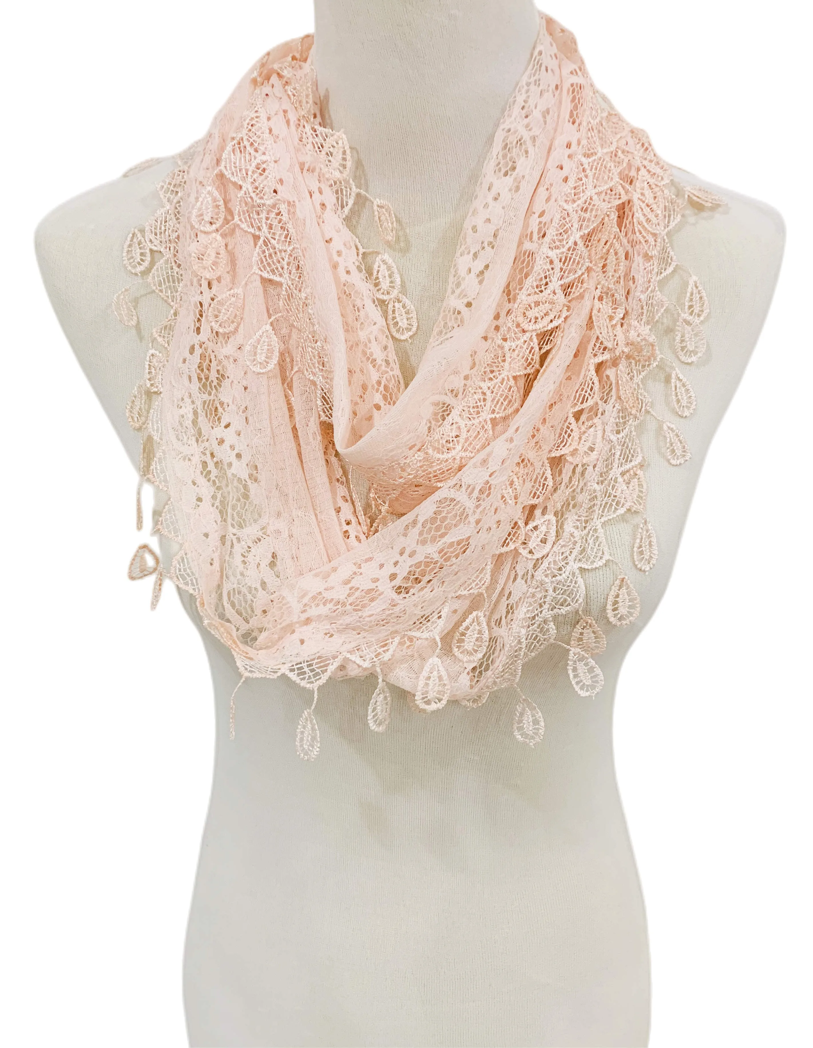 JC014906 8 Colors Gorgeous Elegant lace Infinity Scarf