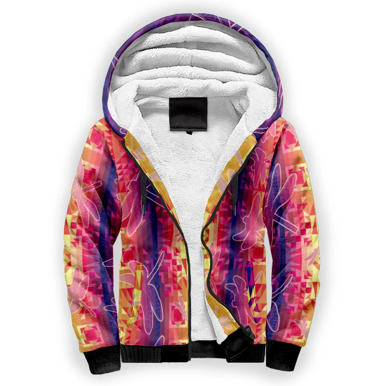 Kaleidoscope Dragonfly Sherpa Hoodie