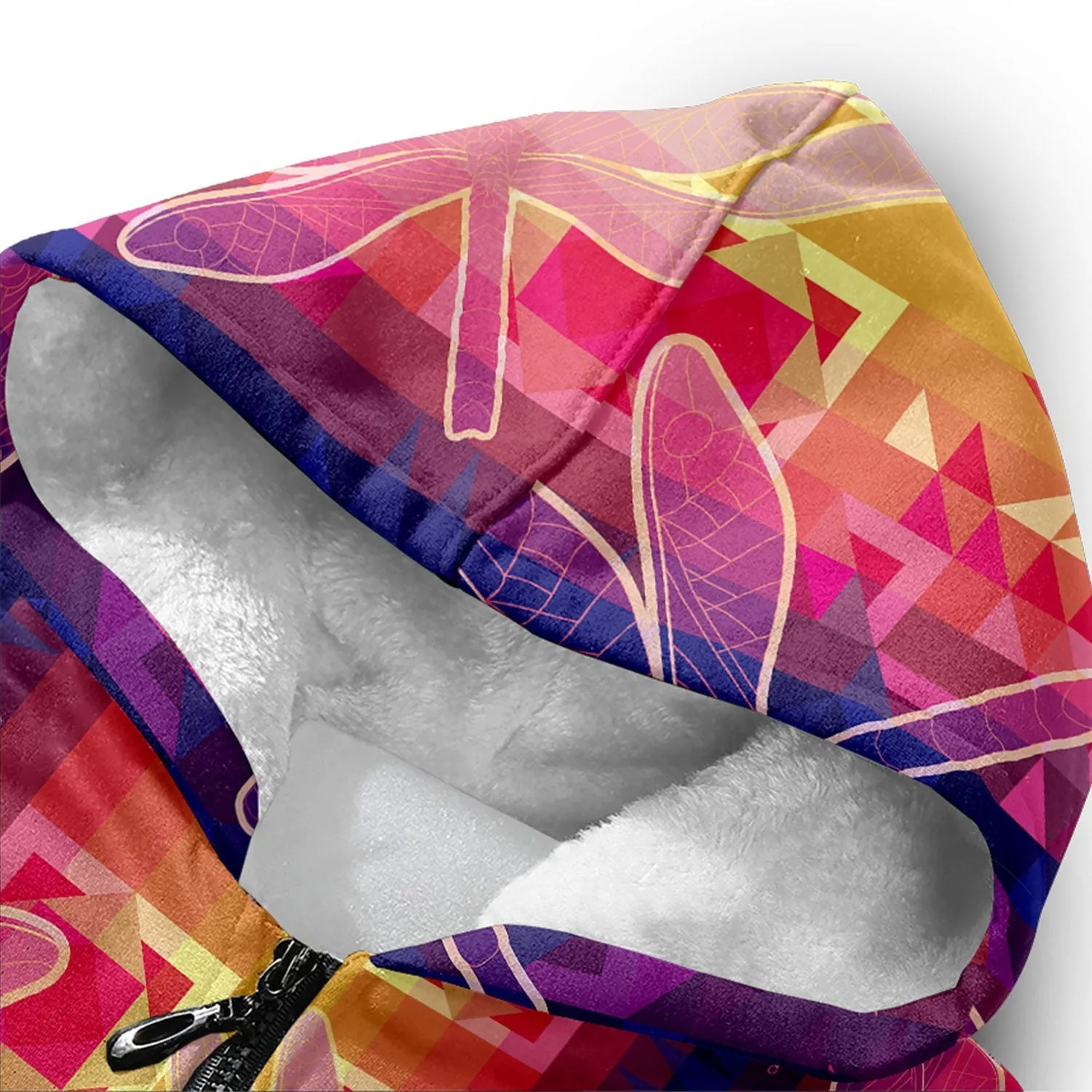 Kaleidoscope Dragonfly Sherpa Hoodie