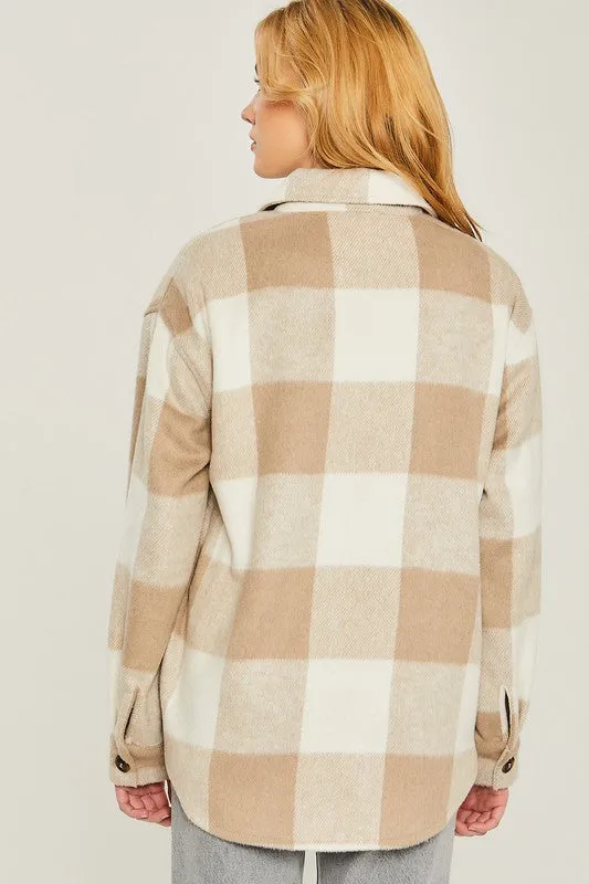 Khaki Flannel Jacket in Beige