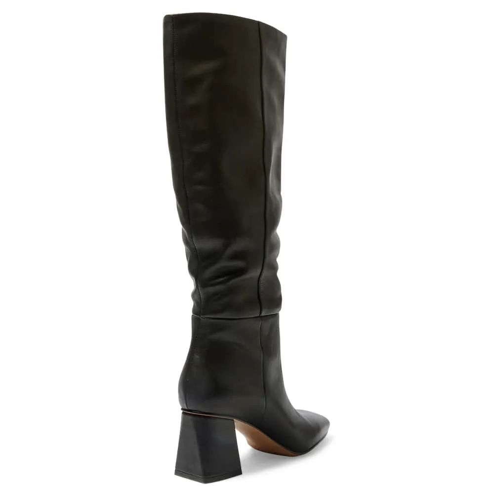Khloe Boot in Black Leather