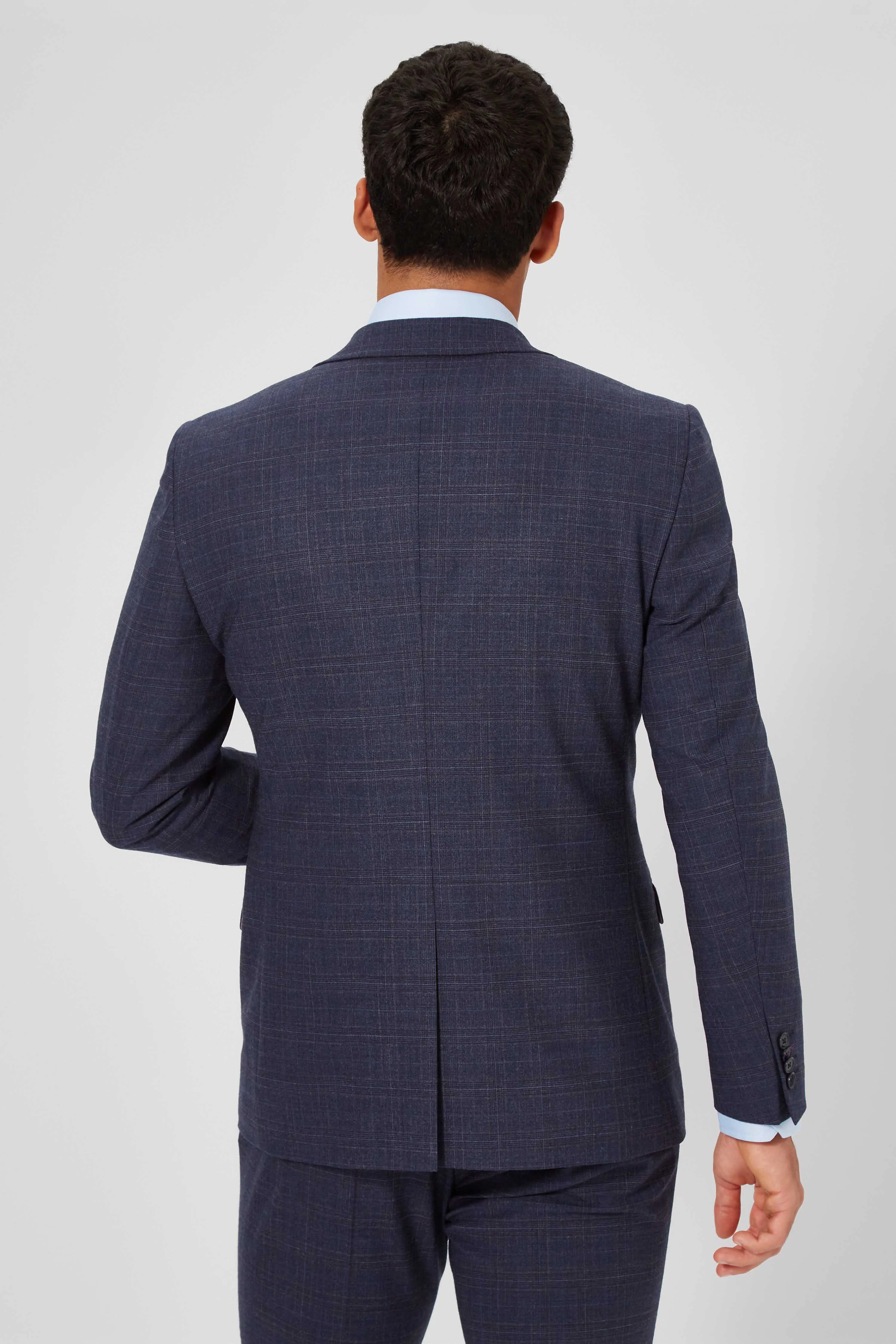 Kilburn Slim Fit Navy Check Wool Jacket - ARCHIVE